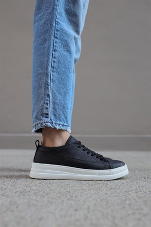 Knack Sneakers Ayakkabı 010 Siyah (Beyaz Taban)