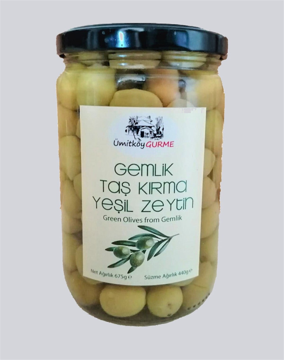 Gemlik Taş Kırma Yeşil Zeytin (440 g)