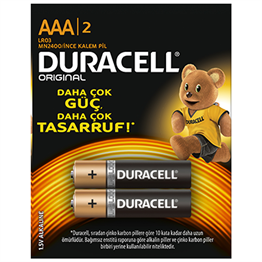 Duracell Alkaline AAA Kalem Pil 1.5 V 2 Adet 