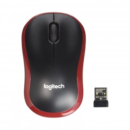 Logitech M185 Kablosuz Mouse, Siyah- Kırmızı