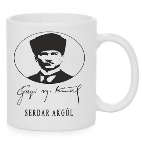 Atatürk Baskılı Kişiye Özel Kupa Bardak 2