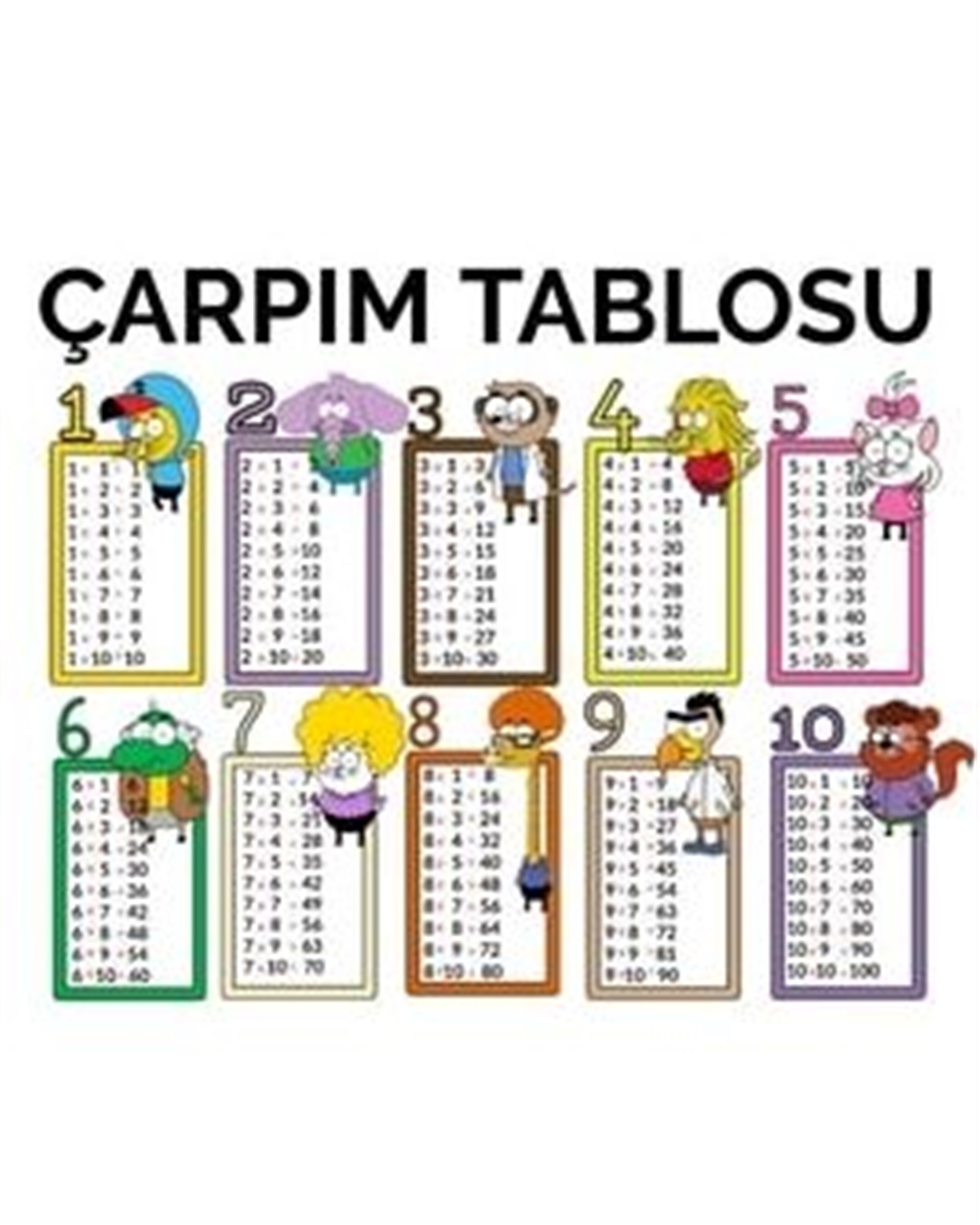 Platin Çarpım Tablosu 10 YP/mixofis.com