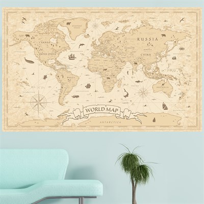 Dekor Loft Dünya Haritası Duvar Sticker DS-708