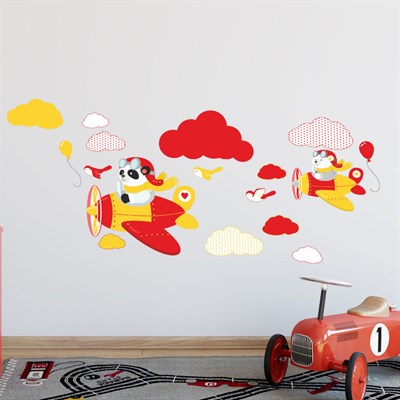 Dekor Loft Pilot Panda Çocuk Odası Sticker CS-871