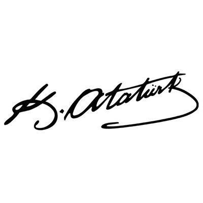 DekorLoft Araç İçin Atatürk İmzası Sticker 17x7 Cm