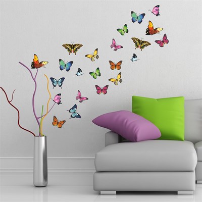 Dekorloft Renkli Kelebekler Duvar Sticker DS-1505