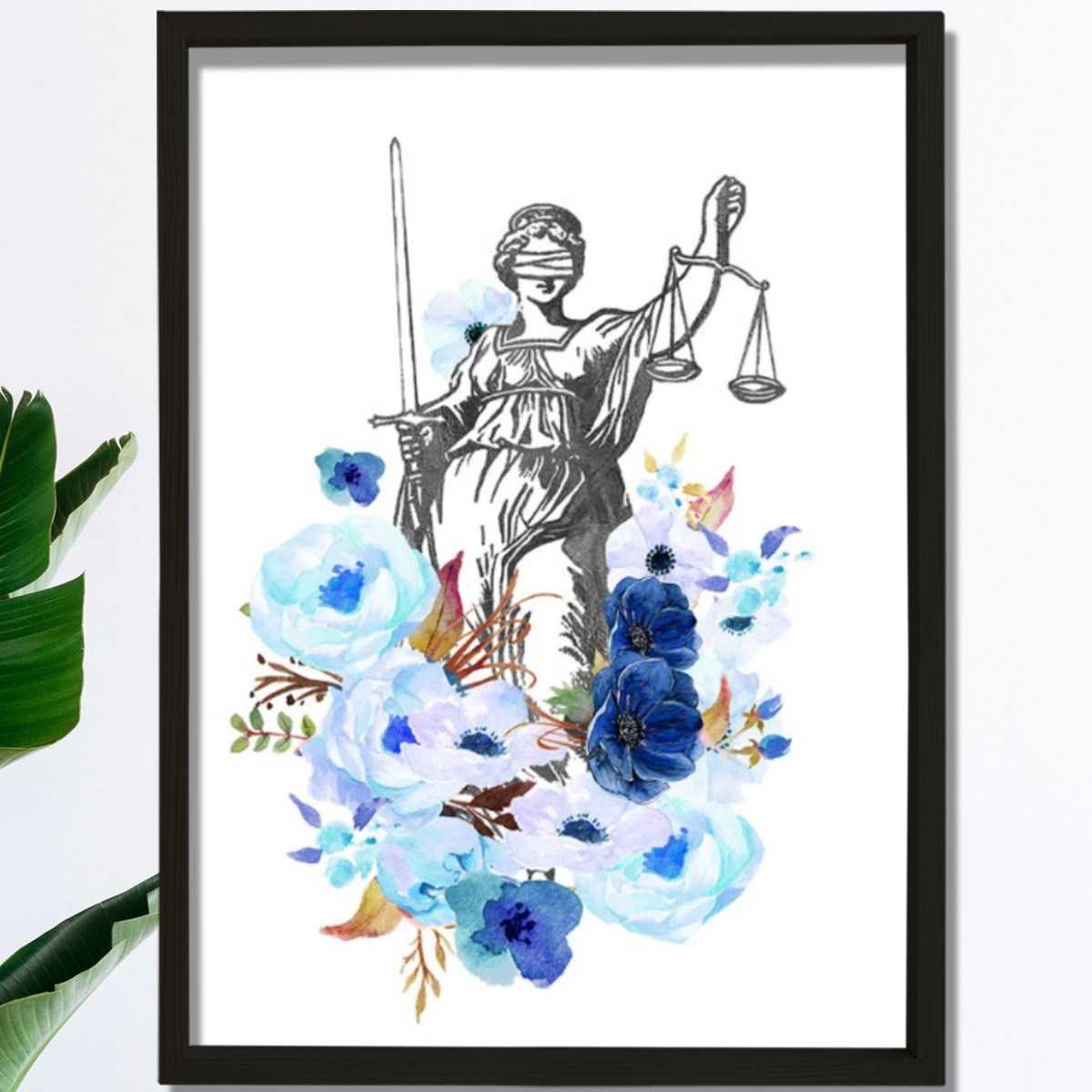 Adalet Baskısı, Avukat Sanatı, Hukuk Posteri, Avukat Büro Dekorasyonu