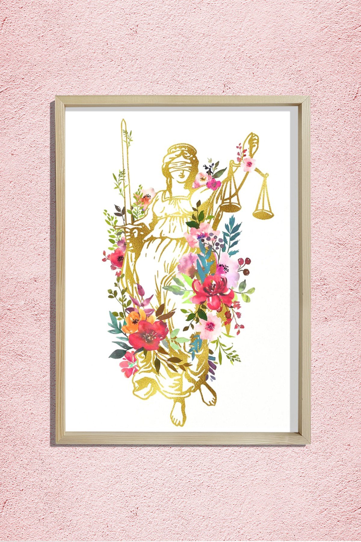 Avukat Büro Dekoru, Adalet Sanatı, Adalet Terazisi, Duvar Tablosu