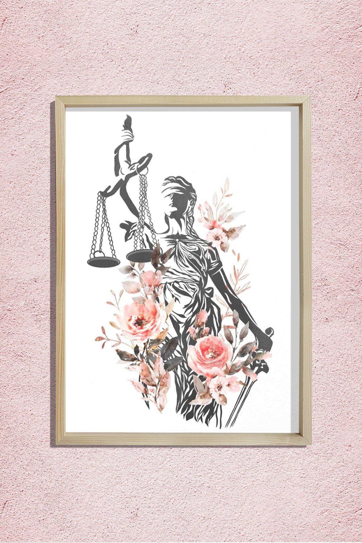 Avukat Büro Dekoru, Adalet Sanatı, Adalet Terazisi, Duvar Tablosu