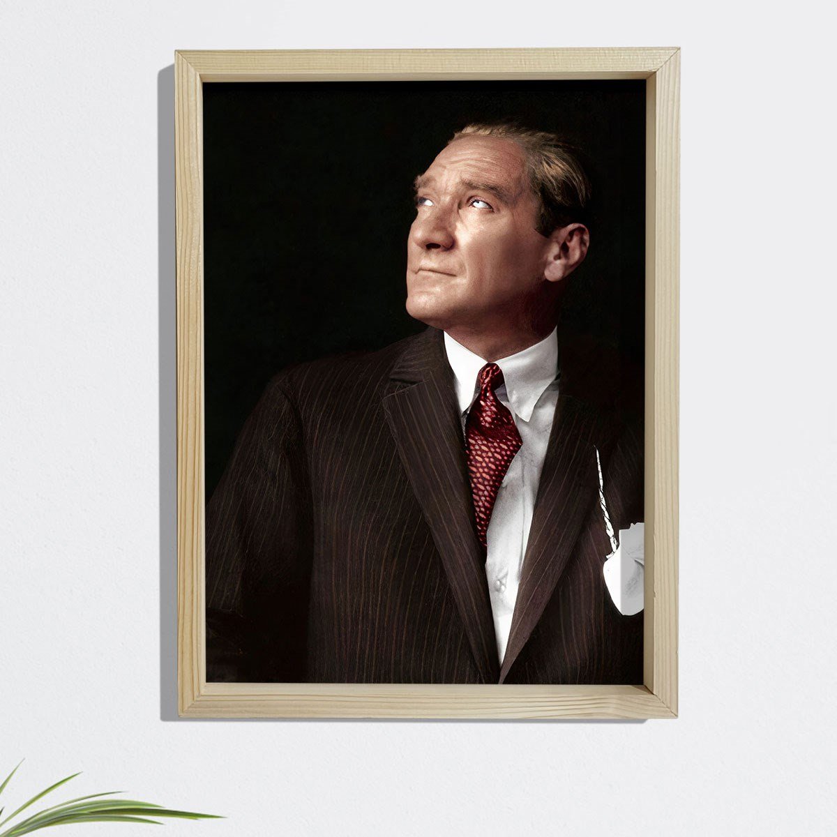 Dekor Loft Çam Ağacı Çerçeveli Atatürk Tablo 33x44 cm