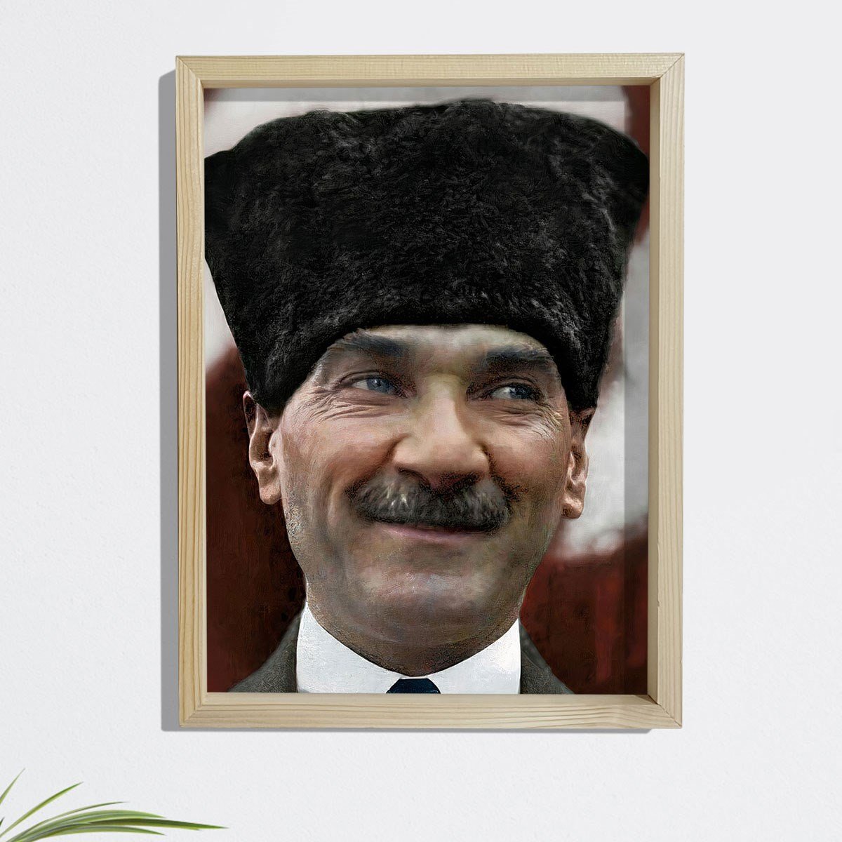 Dekor Loft Çam Ağacı Çerçeveli Atatürk Tablo 33x44 cm