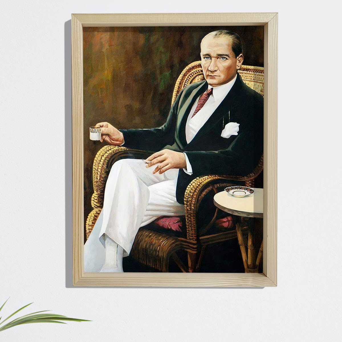 Dekor Loft Çam Ağacı Çerçeveli Atatürk Tablo 33x44 cm