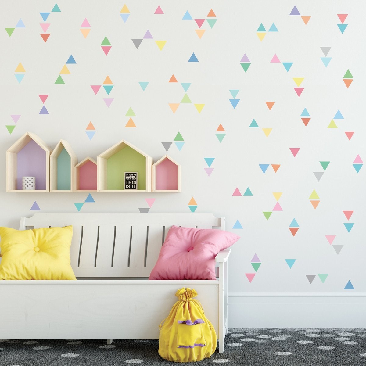 Dekor Loft Gökkuşağı Üçgen Çocuk Odası Duvar Sticker CS-609