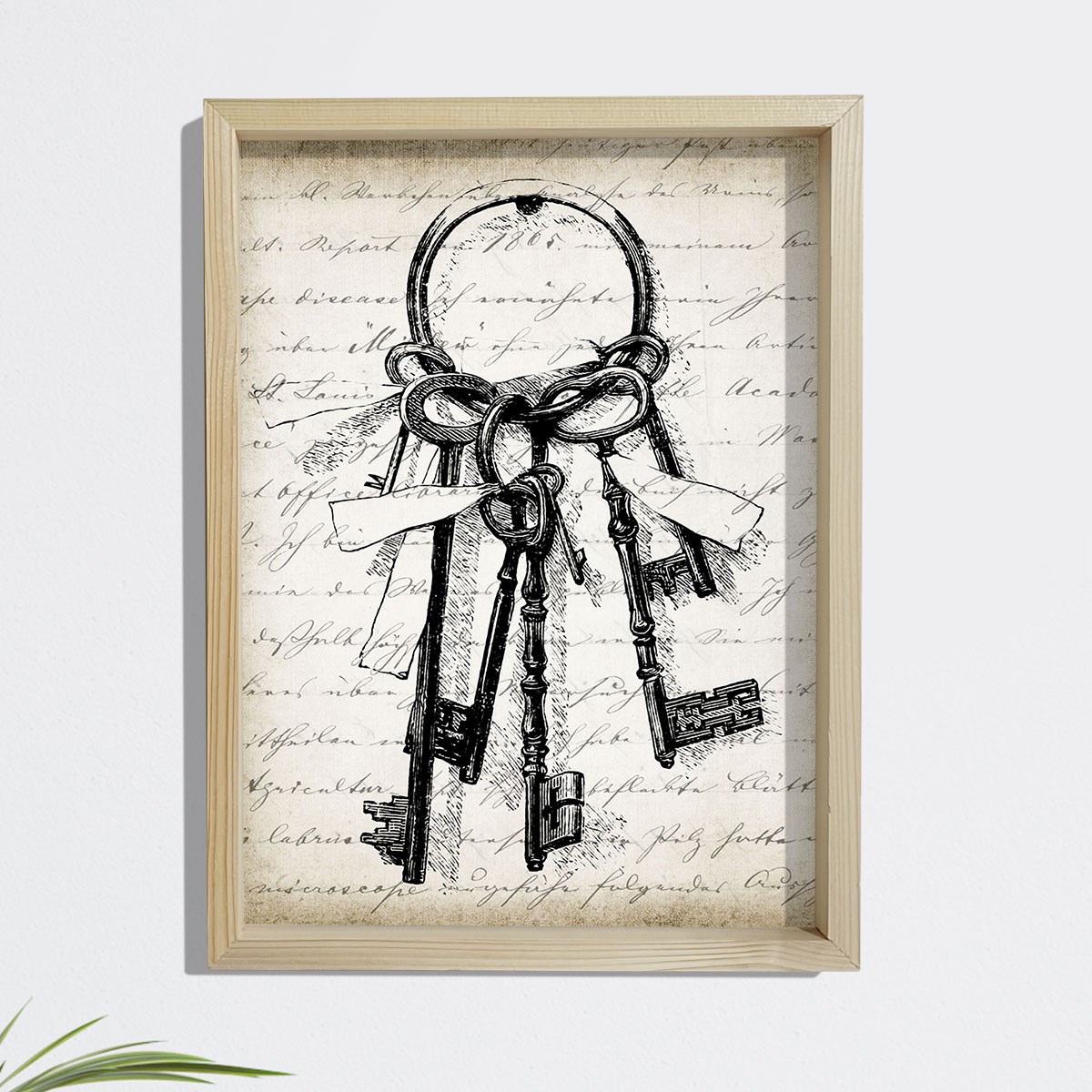 Dekor Loft İskelet Anahtarlar Antik Duvar Tablosu