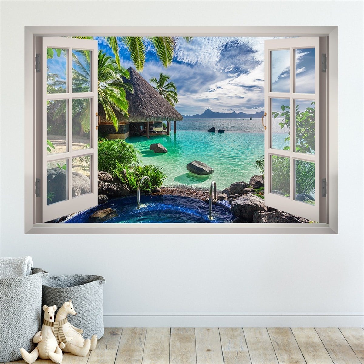 Dekor Loft Pencere Sticker 120x85 Cm PNC-594