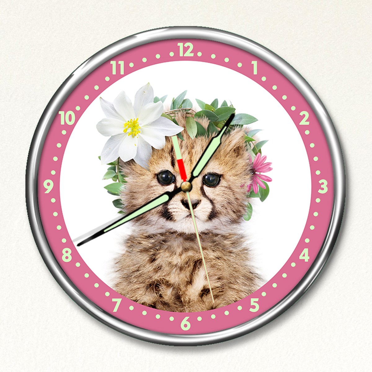 Dekor Loft Premium Gece Parlayan  Çita  Çocuk Odası Duvar Saati