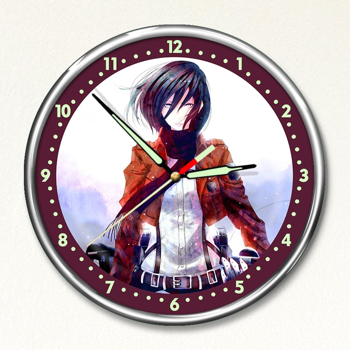 Dekor Loft Premium Gece Parlayan Attack on Titan  Çocuk Odası Duvar Saati