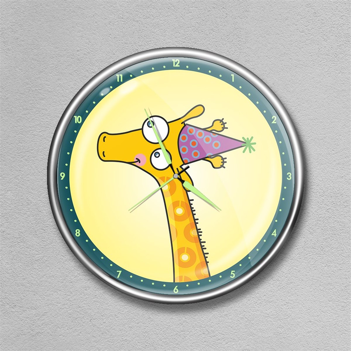 Dekor Loft Premium Gece Parlayan Çocuk Odası Duvar Saati  FS-1505