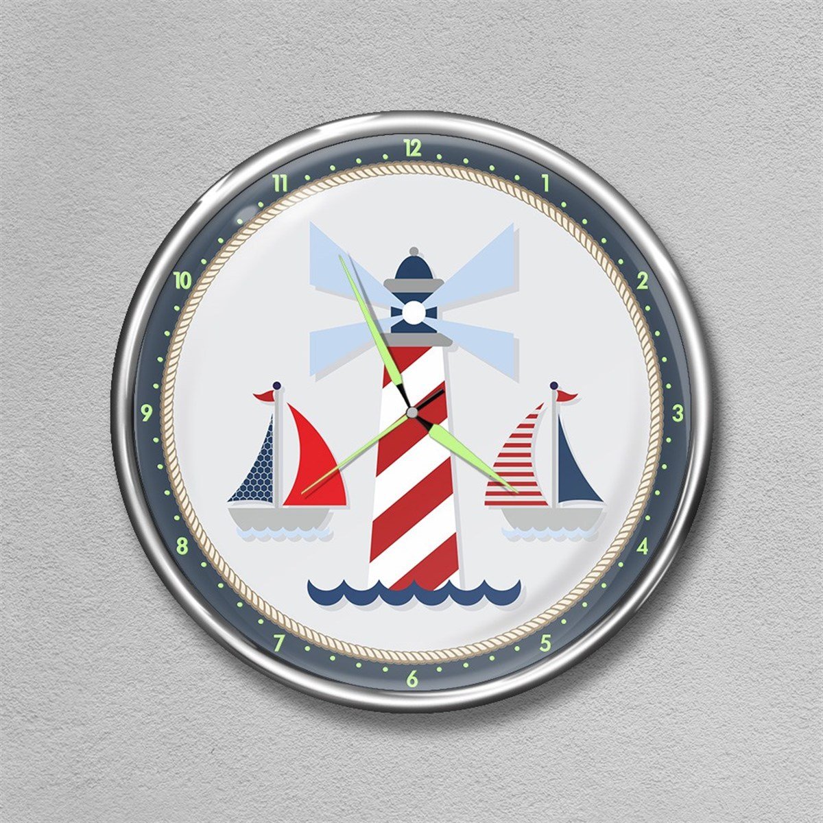 Dekor Loft Premium Gece Parlayan Çocuk Odası Duvar Saati  FS-1532