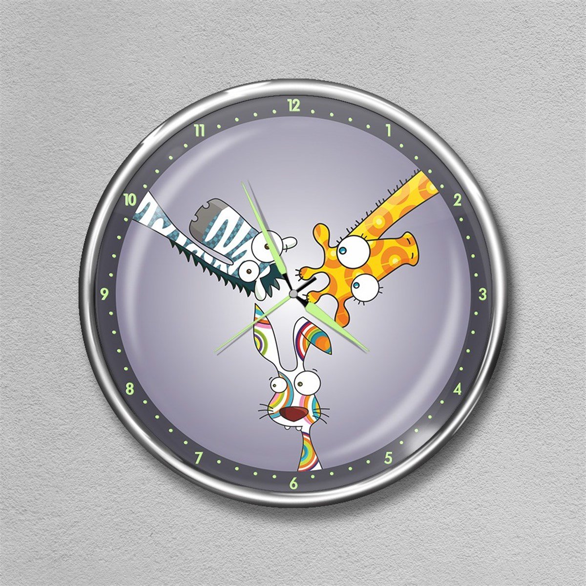 Dekor Loft Premium Gece Parlayan Çocuk Odası Duvar Saati  FS-1555