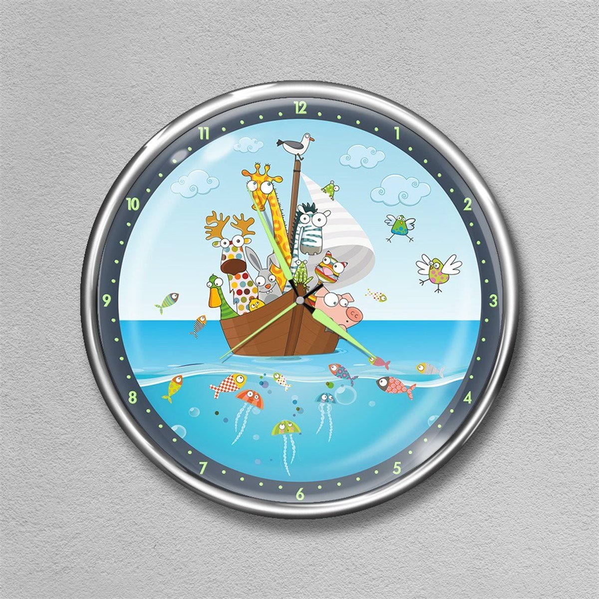 Dekor Loft Premium Gece Parlayan Çocuk Odası Duvar Saati  FS-1529