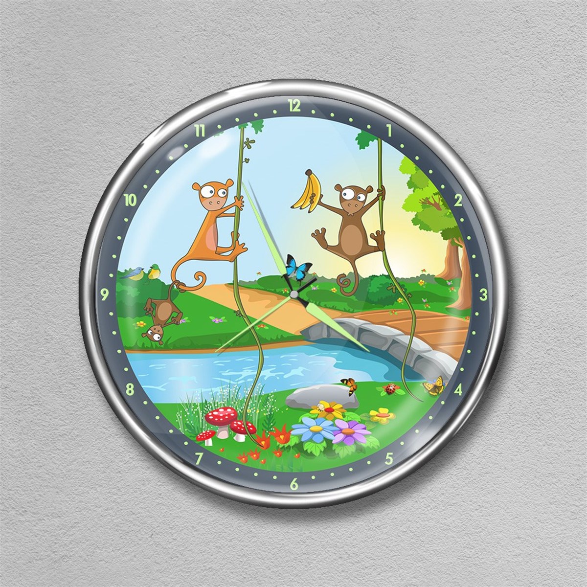 Dekor Loft Premium Gece Parlayan Çocuk Odası Duvar Saati  FS-1525