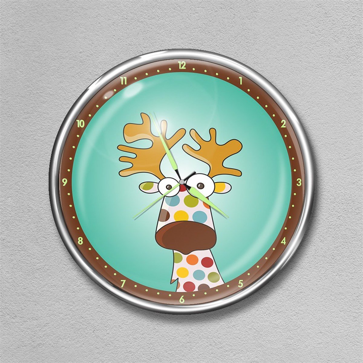 Dekor Loft Premium Gece Parlayan Çocuk Odası Duvar Saati  FS-1510