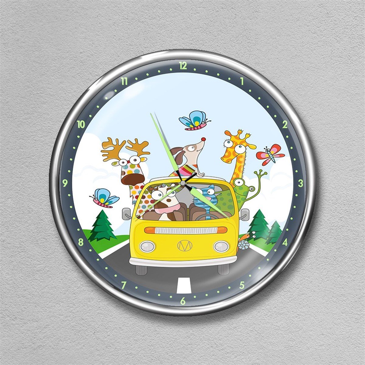 Dekor Loft Premium Gece Parlayan Çocuk Odası Duvar Saati  FS-1527