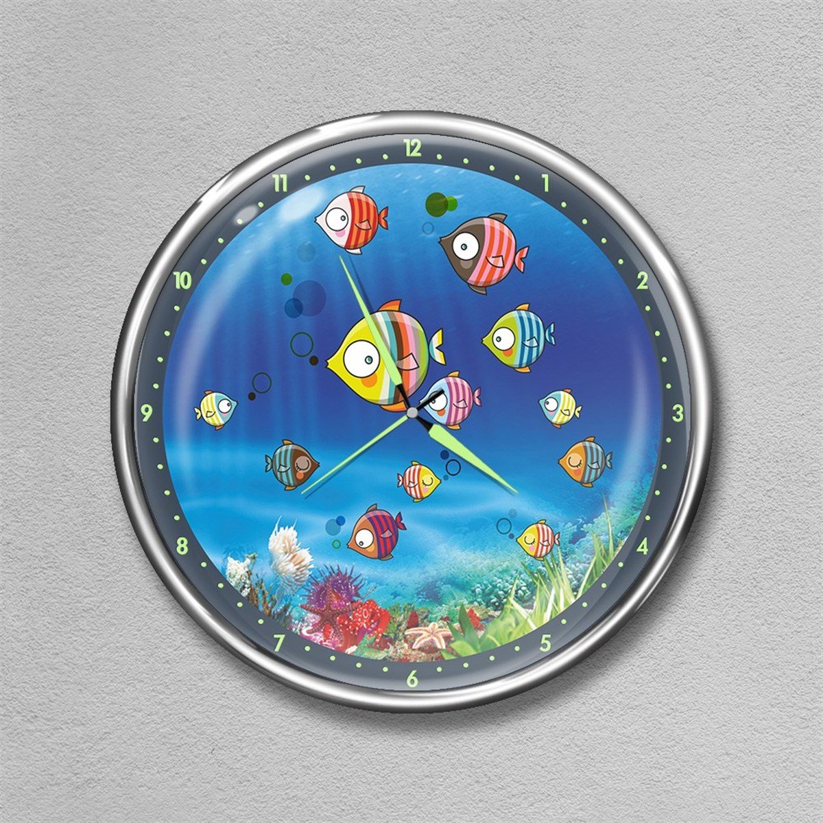 Dekor Loft Premium Gece Parlayan Çocuk Odası Duvar Saati  FS-1514