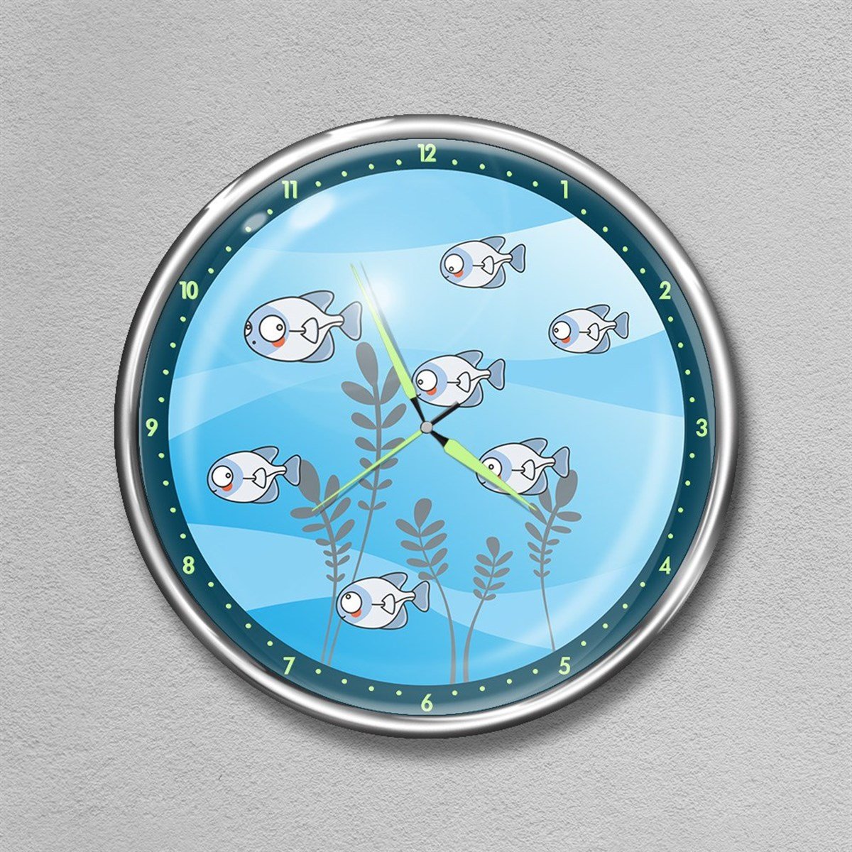 Dekor Loft Premium Gece Parlayan Çocuk Odası Duvar Saati  FS-1511