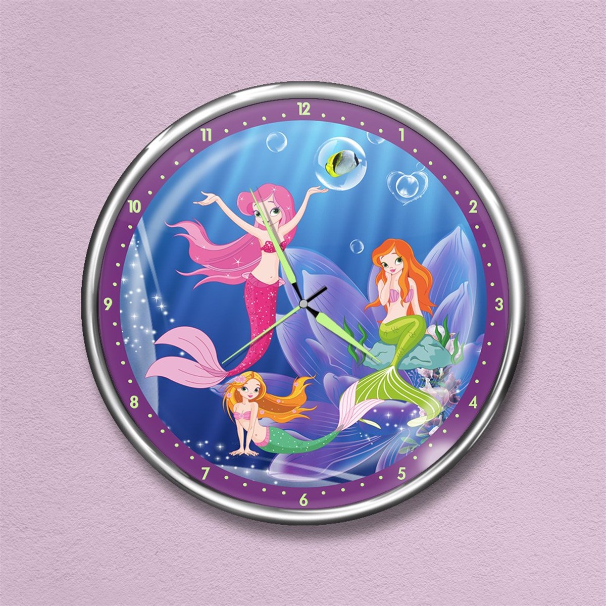 Dekor Loft Premium Gece Parlayan Çocuk Odası Duvar Saati  1559