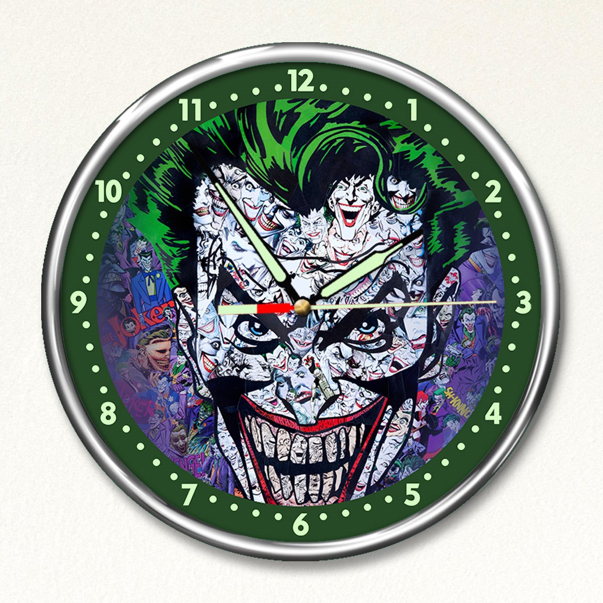 Dekor Loft Premium Gece Parlayan Joker  Çocuk Odası Duvar Saati