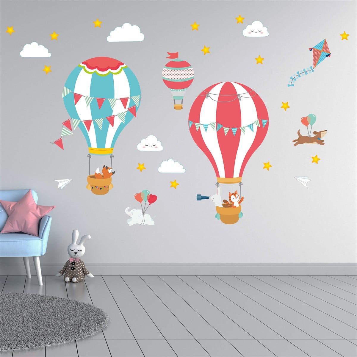 Dekor Loft Uçan Balonlar Çocuk Odası Sticker CS-874