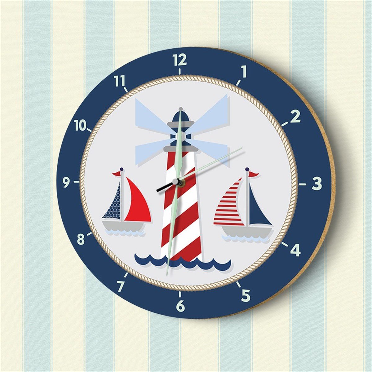 DekorLoft Denizci Fosforlu Çocuk Odası Duvar Saati YFS-1432