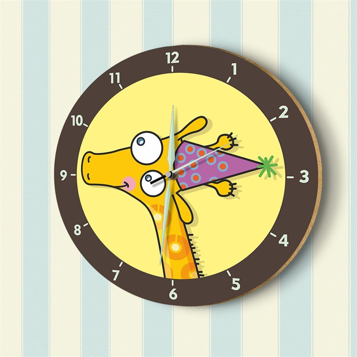 DekorLoft Fosforlu Çocuk Odası Duvar Saati YFS-1405