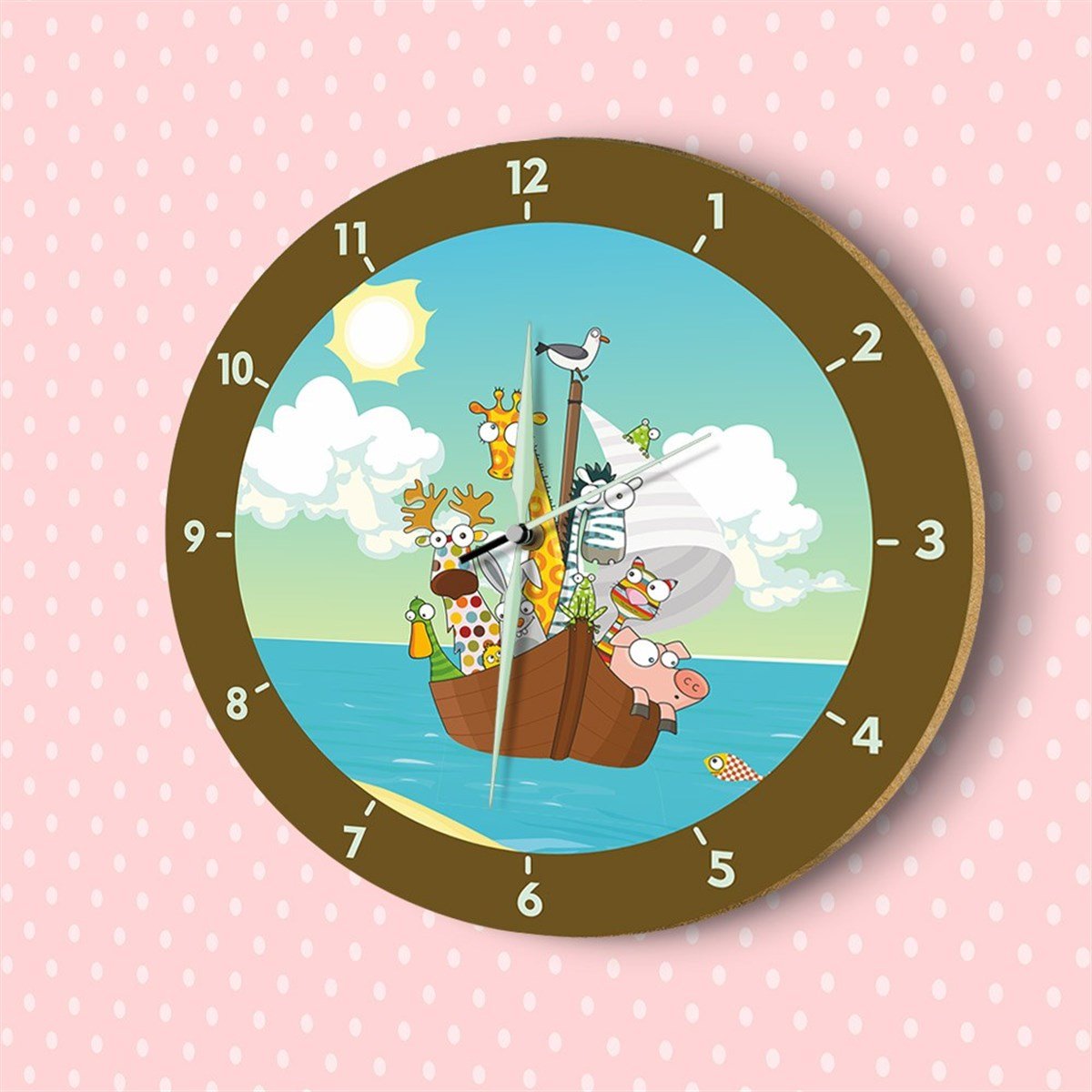 DekorLoft Fosforlu Çocuk Odası Duvar Saati YFS-1429