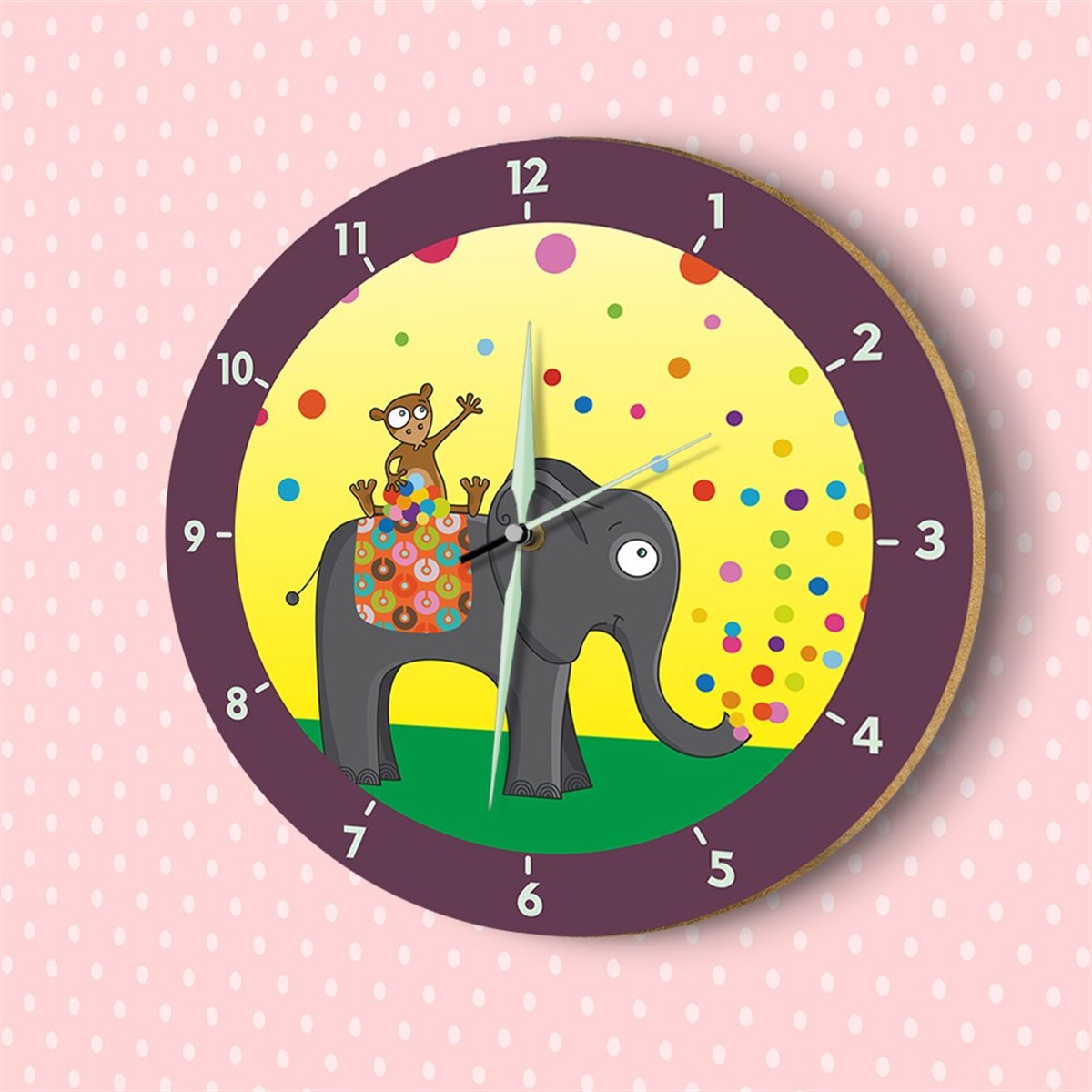 DekorLoft Fosforlu Çocuk Odası Duvar Saati YFS-1417