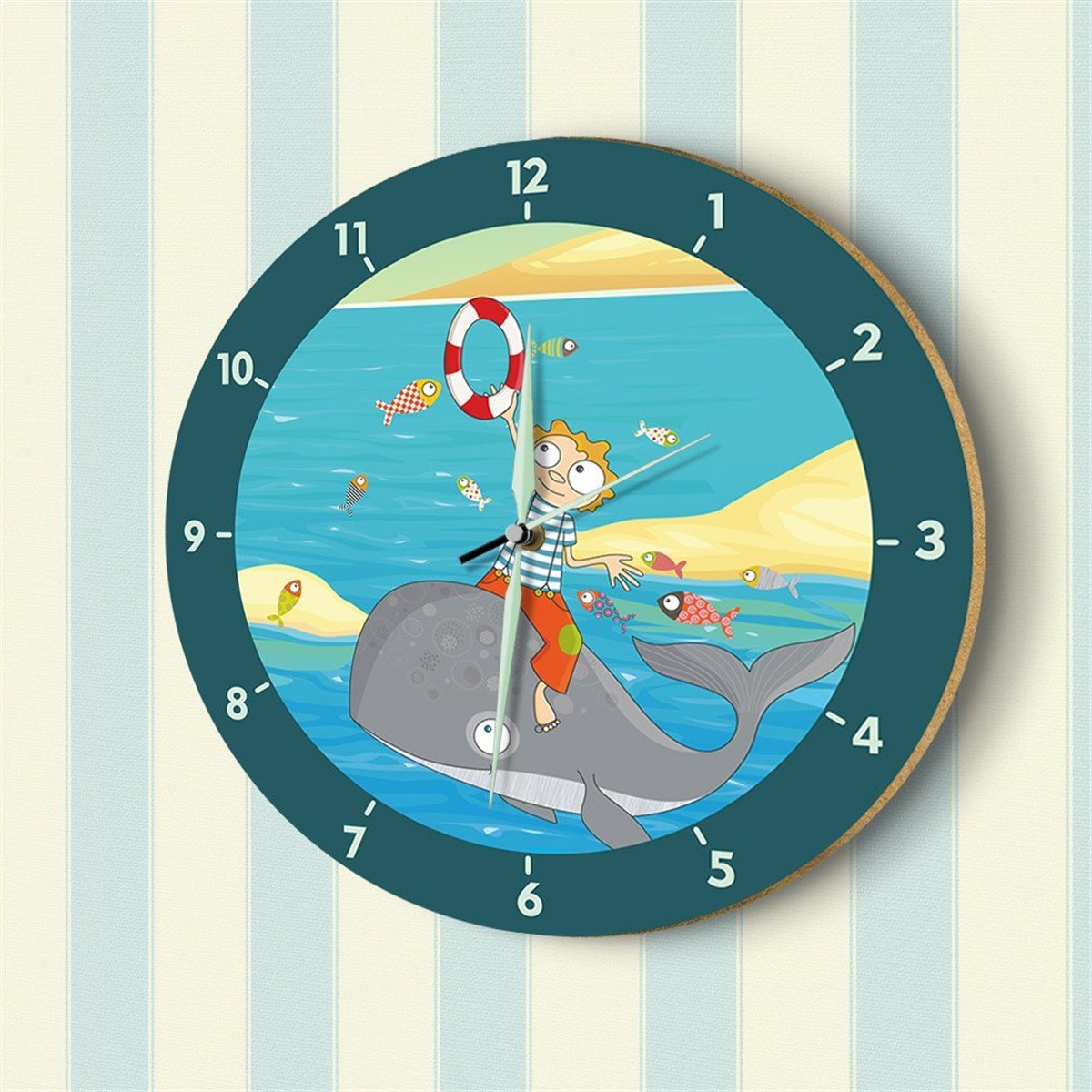 DekorLoft Fosforlu Çocuk Odası Duvar Saati YFS-1428