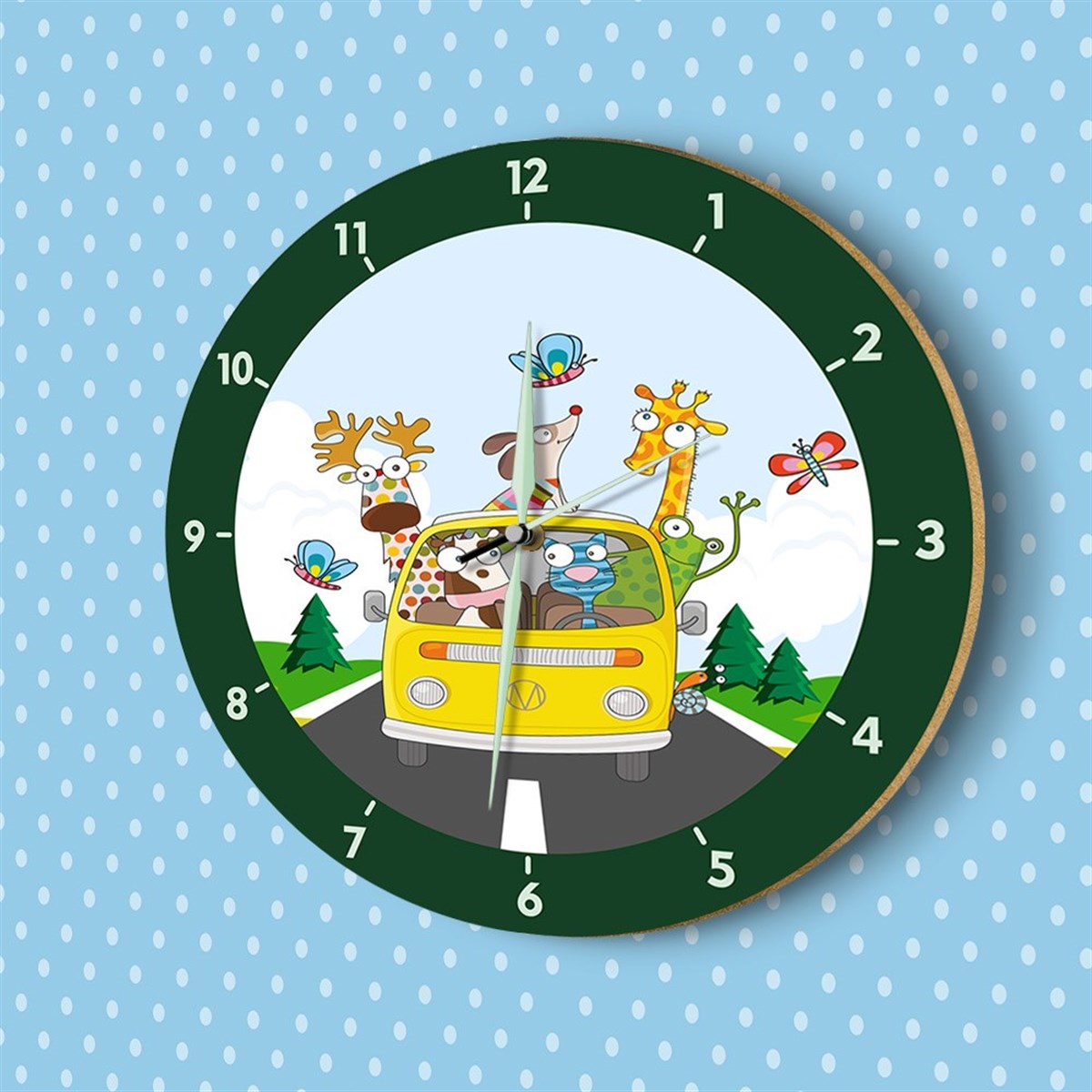 DekorLoft Fosforlu Çocuk Odası Duvar Saati YFS-1427