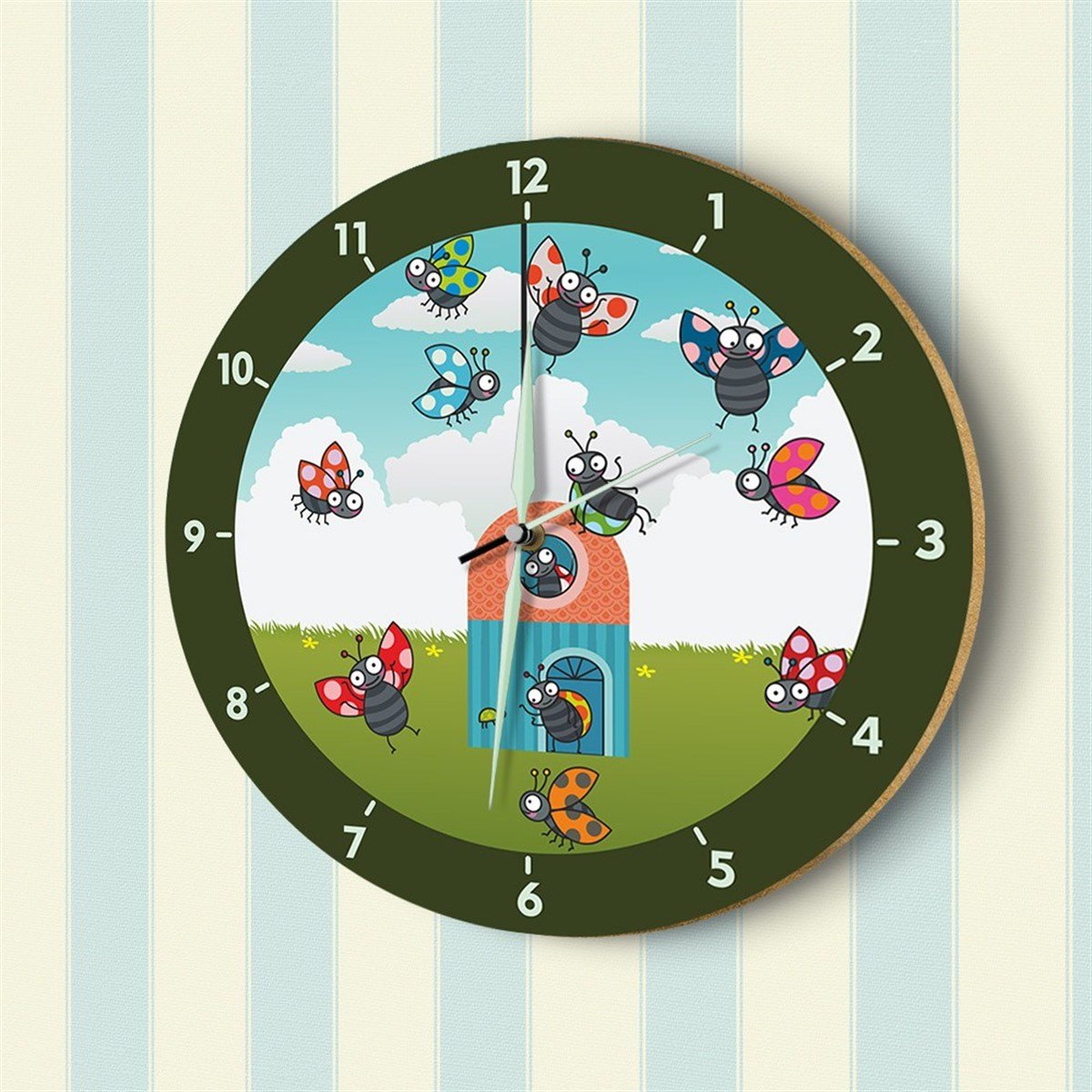 DekorLoft Fosforlu Çocuk Odası Duvar Saati YFS-1415