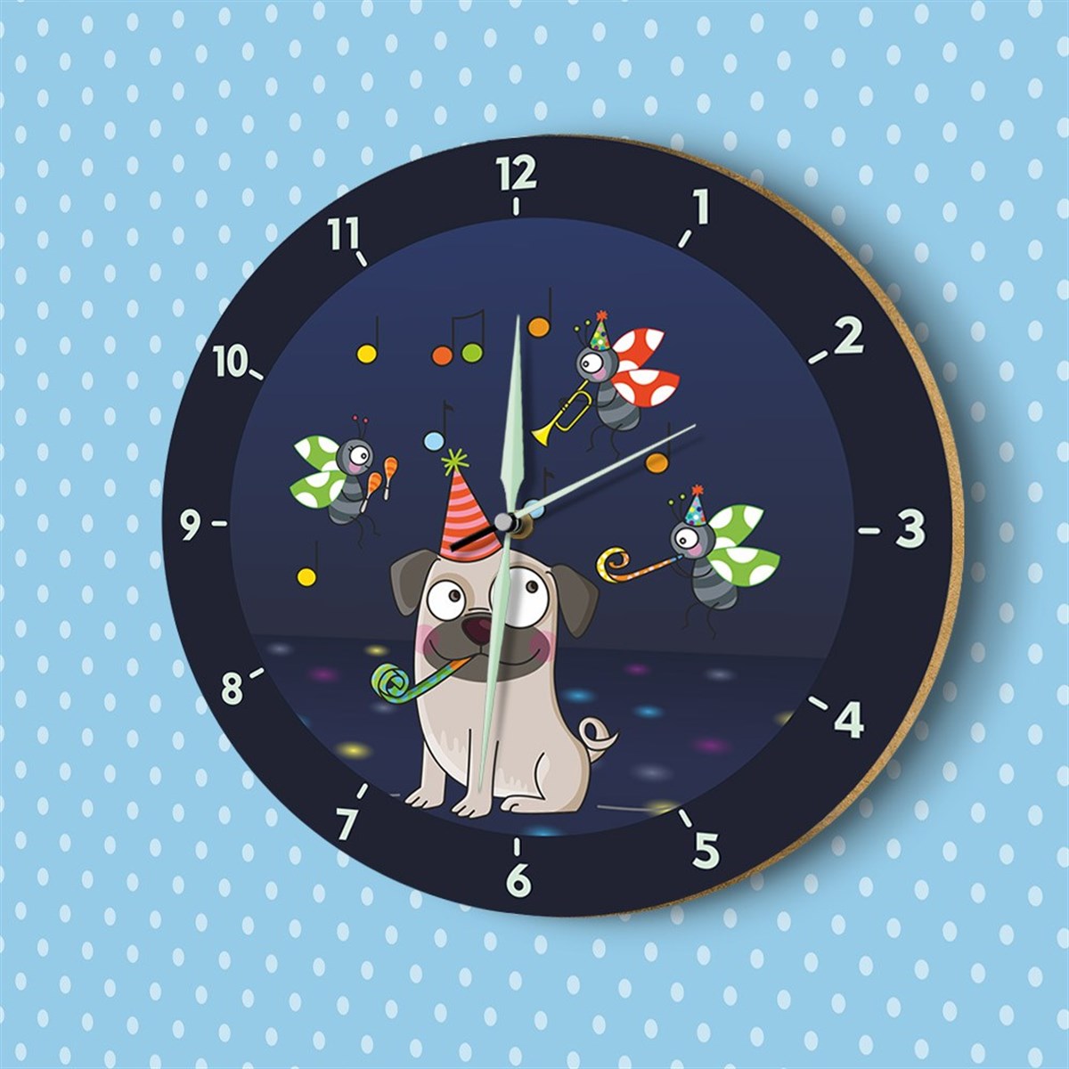 DekorLoft Fosforlu Çocuk Odası Duvar Saati YFS-1421