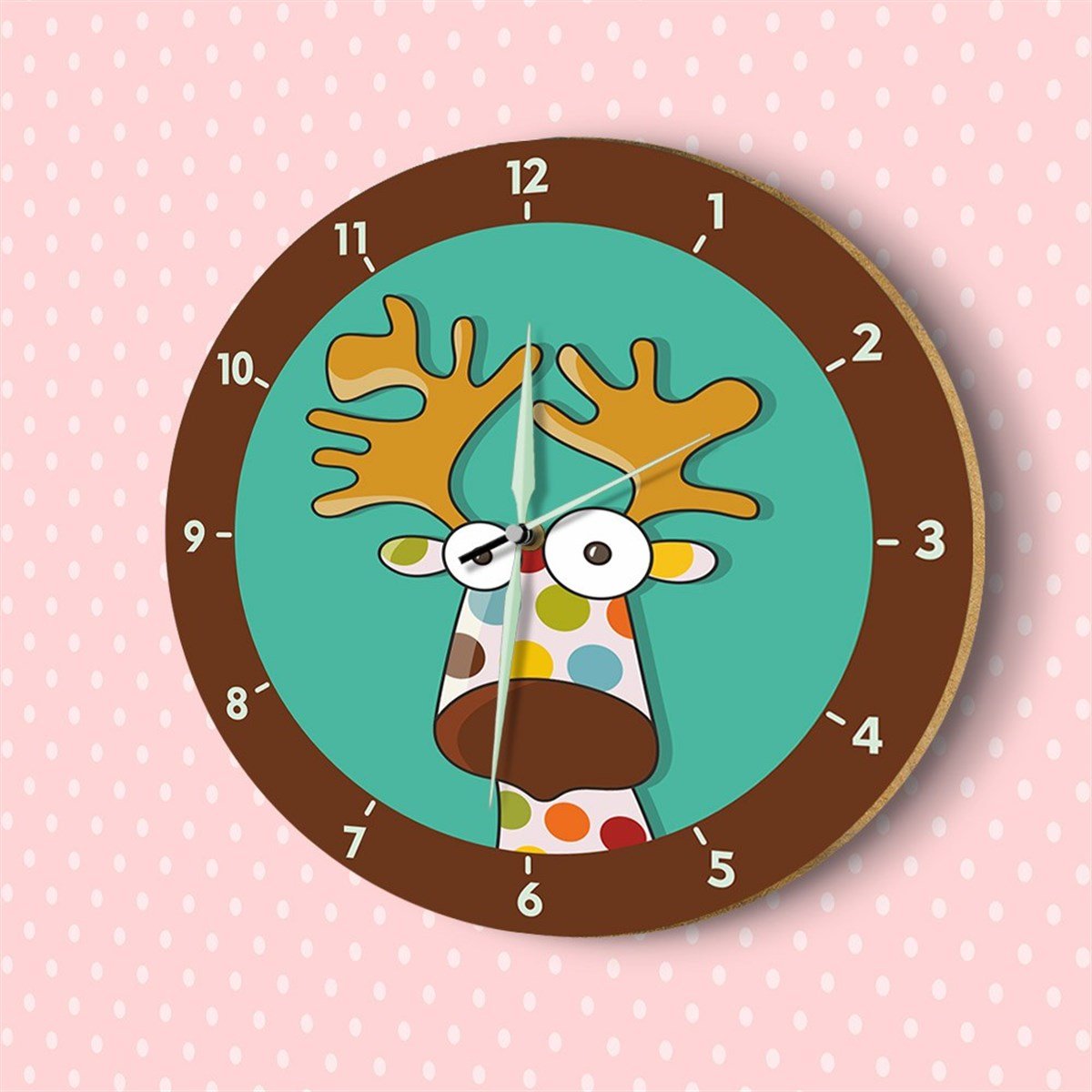 DekorLoft Fosforlu Çocuk Odası Duvar Saati YFS-1410