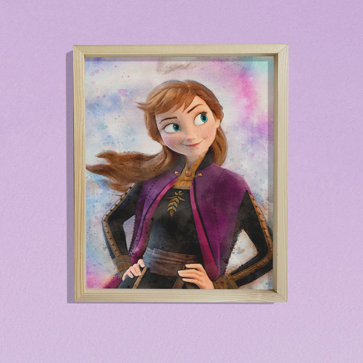 Doğal Çam Çerçeveli Bebek ve Çocuk Odası Duvar Tablosu Anna