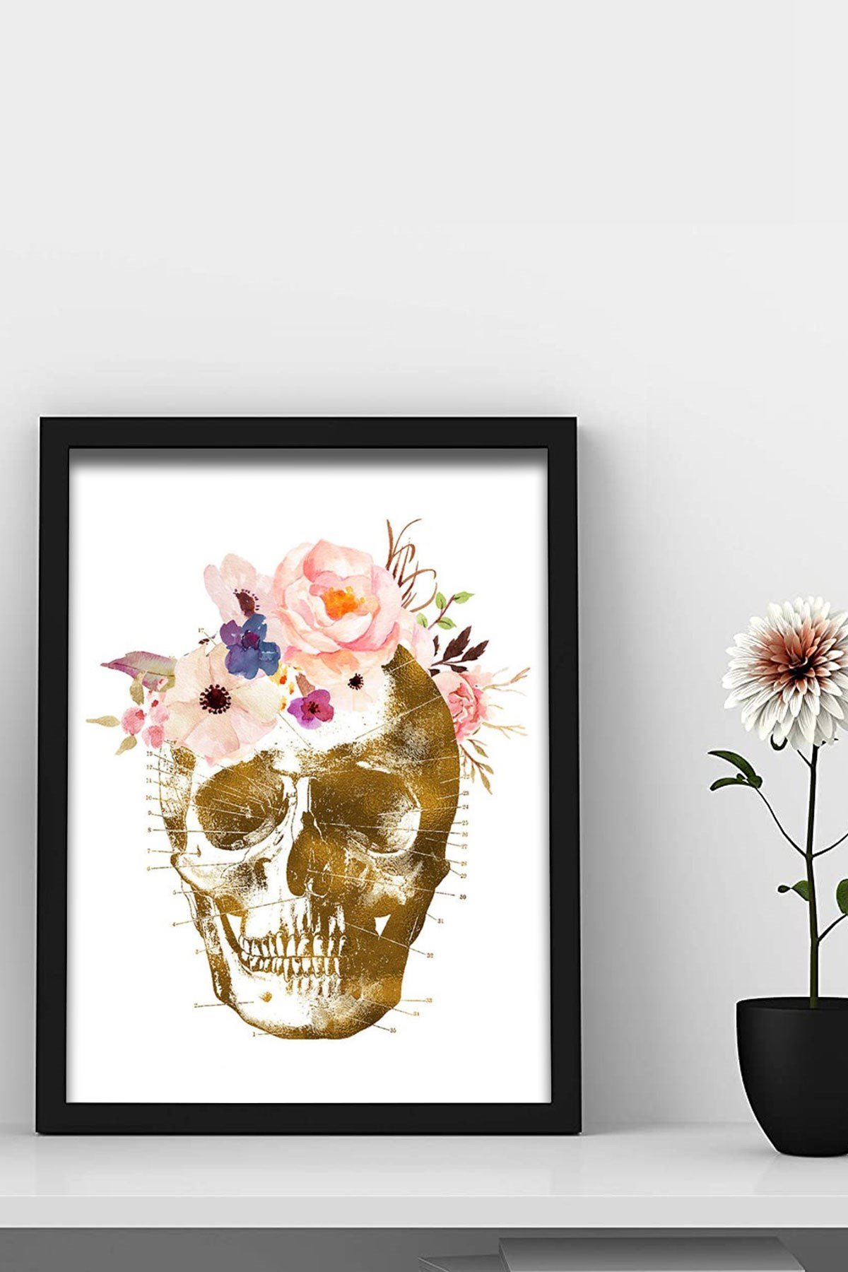 İnsan Anatomisi, Kafa Tası Sanatsal Doktor Odası Duvar Tablosu