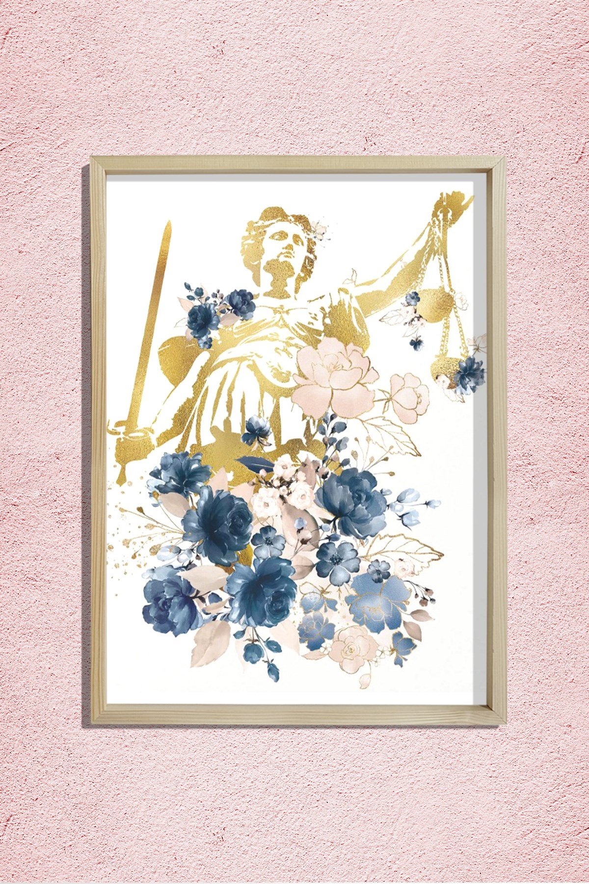 Lady Justice, Avukat Büro Dekoru, Adalet Sanatı, Adalet Terazisi, Duvar Tablosu