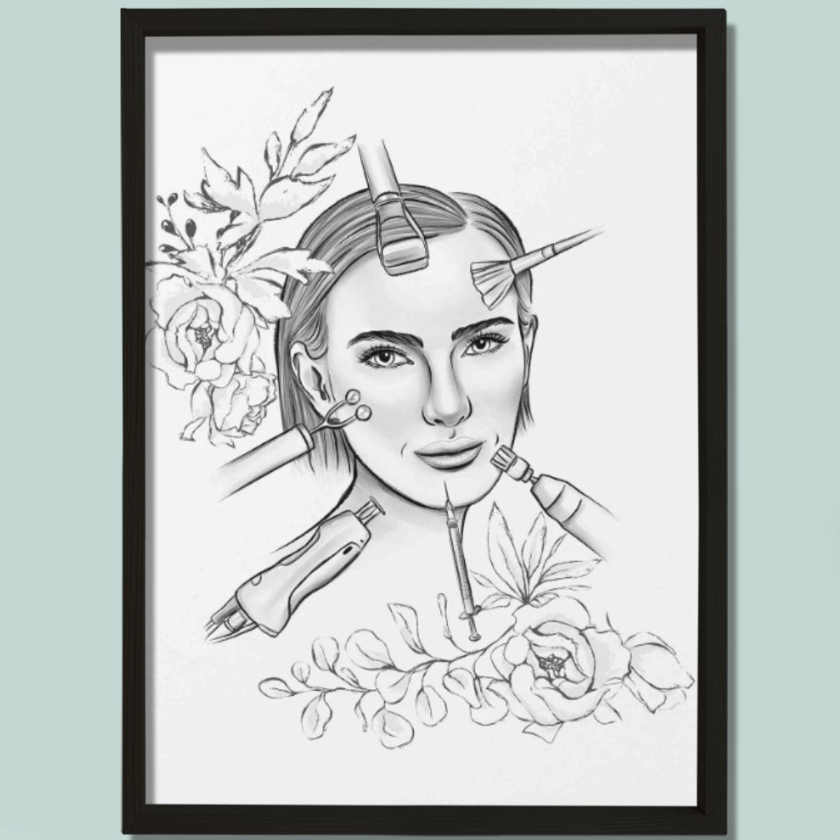 Yüz İşlemleri, Lazer, Botox, Rekonstrüktif Cerrahi, Estetik Cerrahı, Doktor Odası Duvar Tablosu