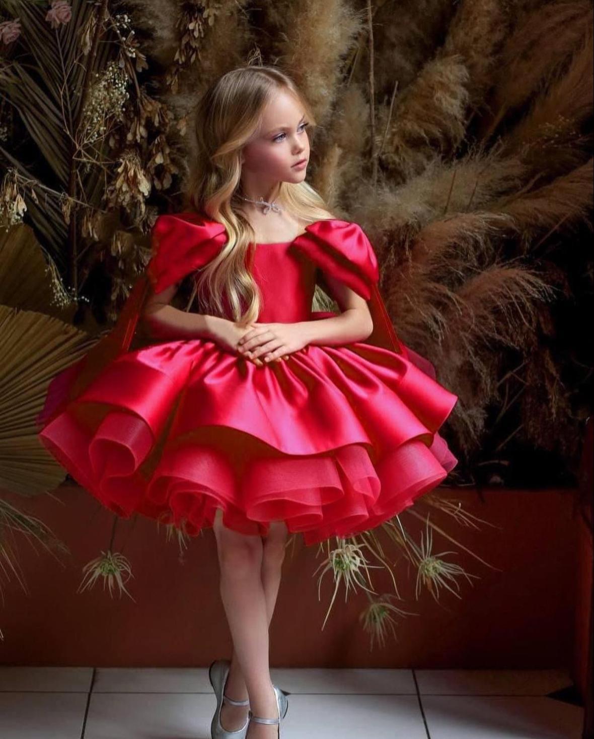 Royal Kırmızı Kız Çocuk Abiye Elbise