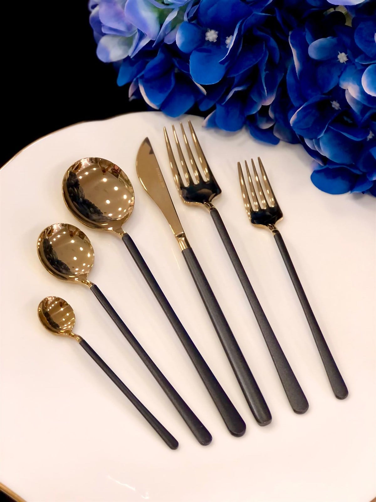 36 Parça Asil Çatal Kaşık Bıçak Çkb Seti Black Gold