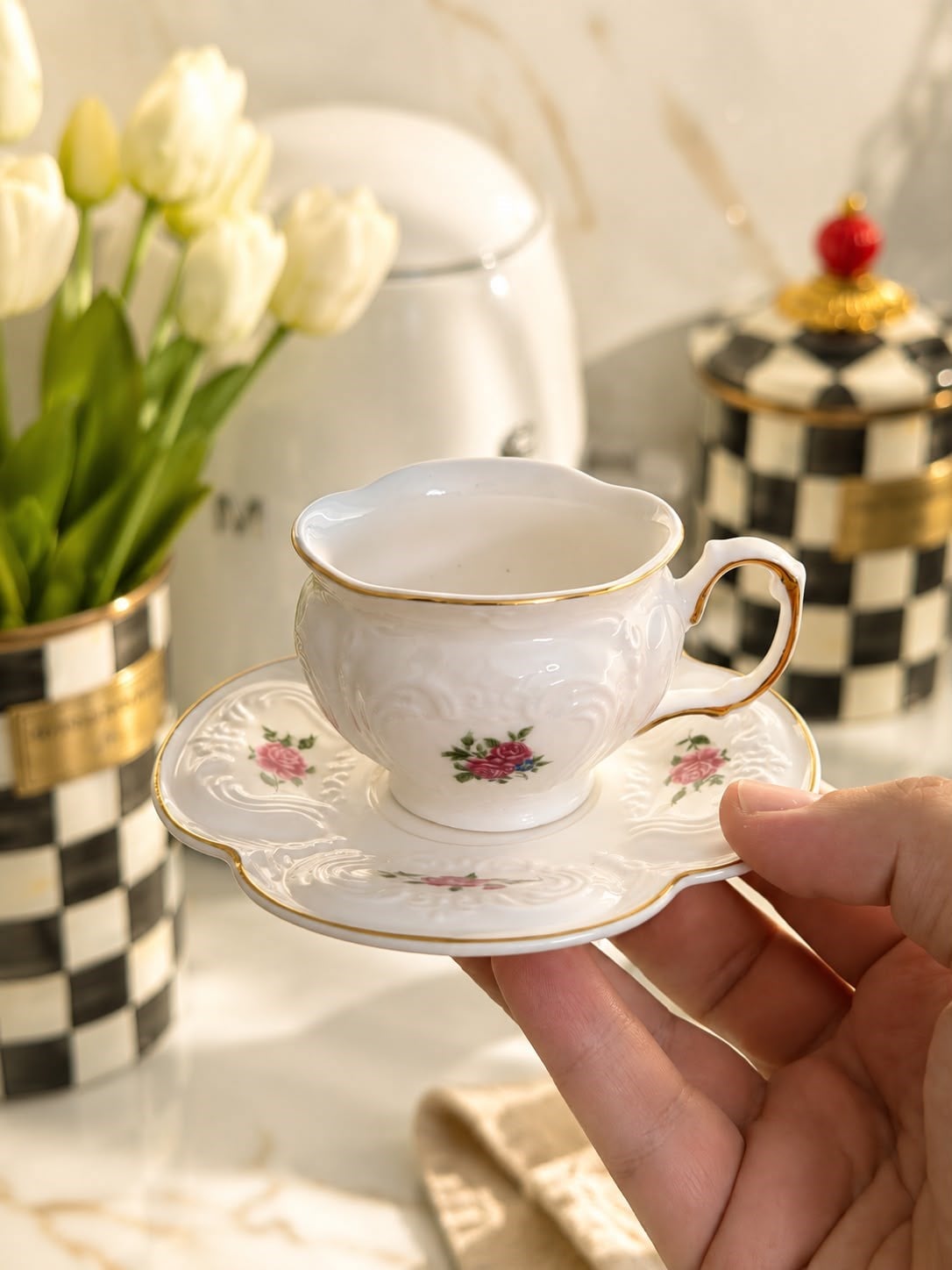 6 Kişilik Porselen Rosalie Kahve Fincanı 90 ML