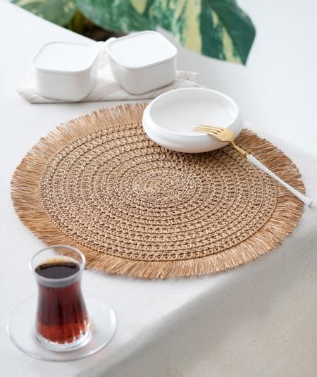 6'lı Amerikan Hasır Servis Döngü Zigzag 38cm